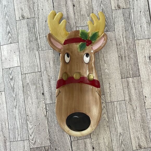Fitz and Floyd Snack Therapy Reindeer Dish - Picture 1 of 5